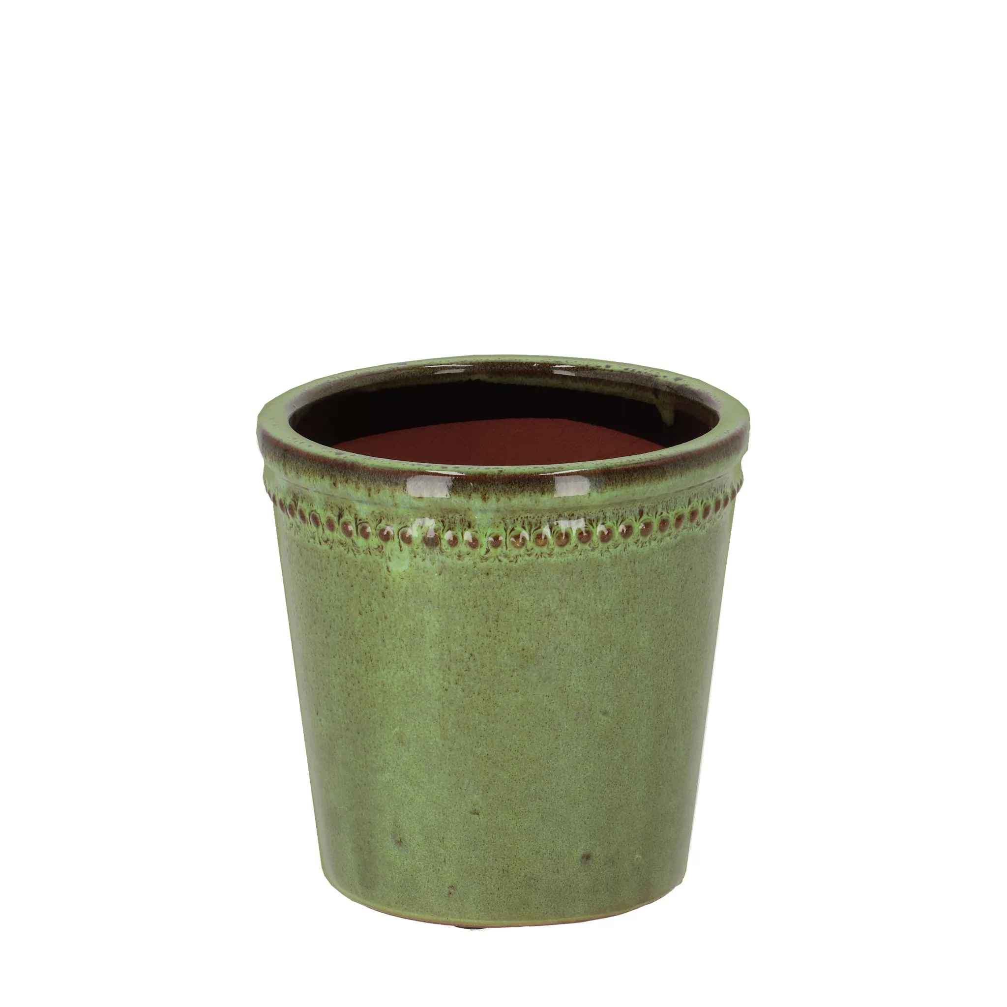 Blumentopf Keramik glasiert, grün, 15 cm